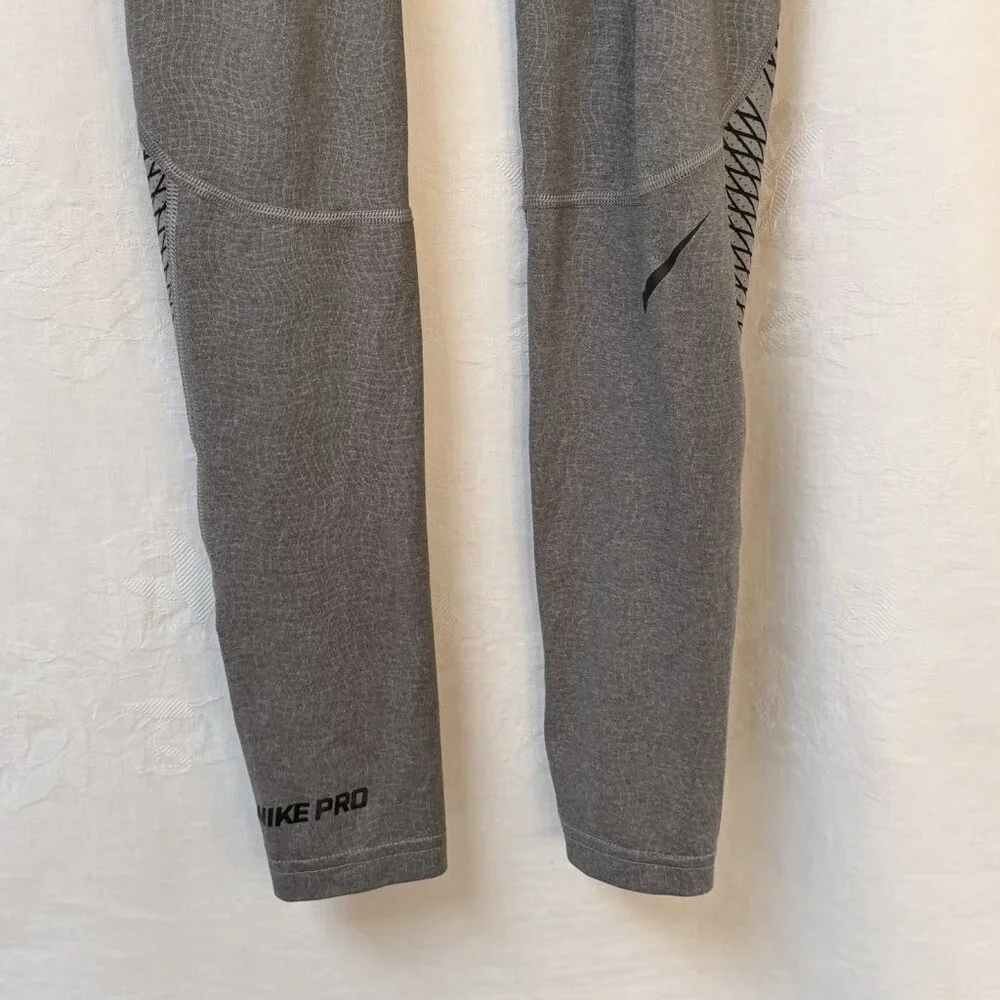 Nike Pro Dri Fit Compression Pants Mens Medium Gray Training Sports Gym Athletic